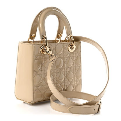 Christian Dior Patent Cannage Small Lady Dior Beige 3 of 10