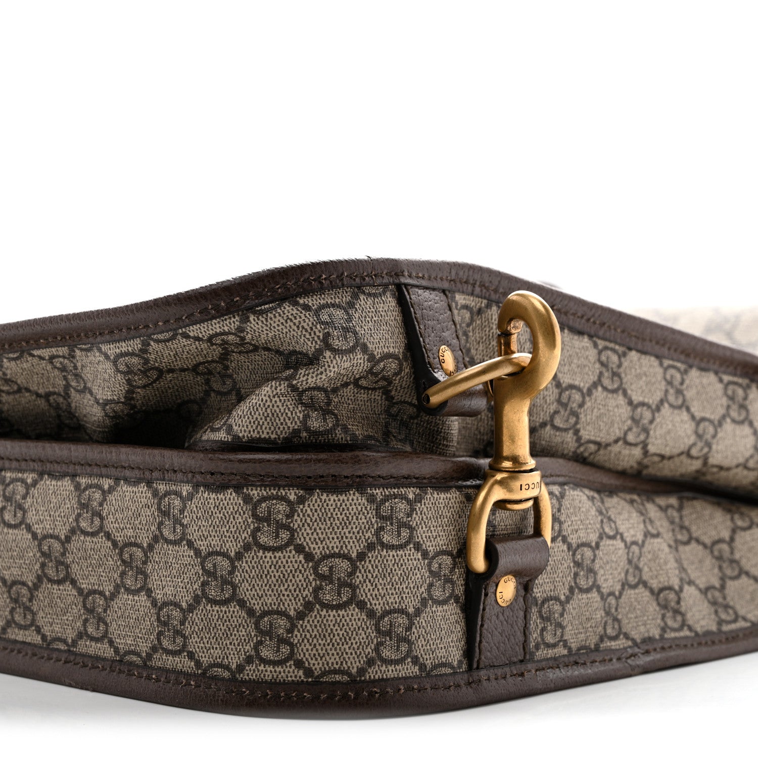 Gucci GG Supreme Monogram Textured Dollar Calfskin Web Ophidia Savoy Garment Bag Beige Ebony New Acero 9 of 11