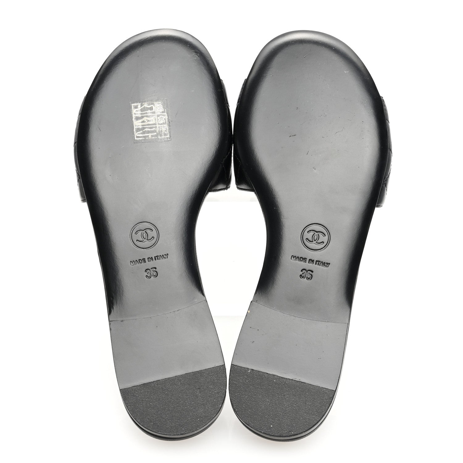 Chanel Lambskin Quilted CC Turnlock Sandals 35 Black 5 of 7