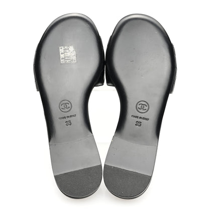 Chanel Lambskin Quilted CC Turnlock Sandals 35 Black 5 of 7