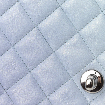 Chanel Perforated Lambskin Quilted Mini Rectangular Flap Light Blue Light Purple White 11 of 11