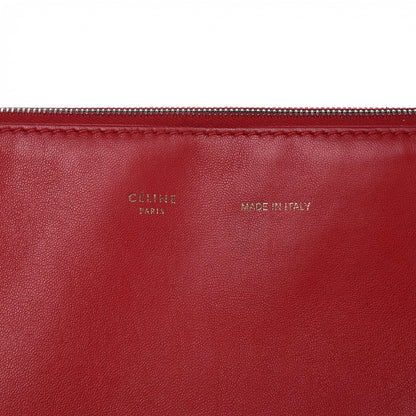 Celine Lambskin Soft Trio Zipped Bag Bright Red 8 of 11