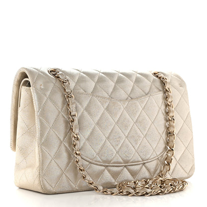 Chanel Iridescent Calfskin Quilted Medium Double Flap Light Gold 3 of 12