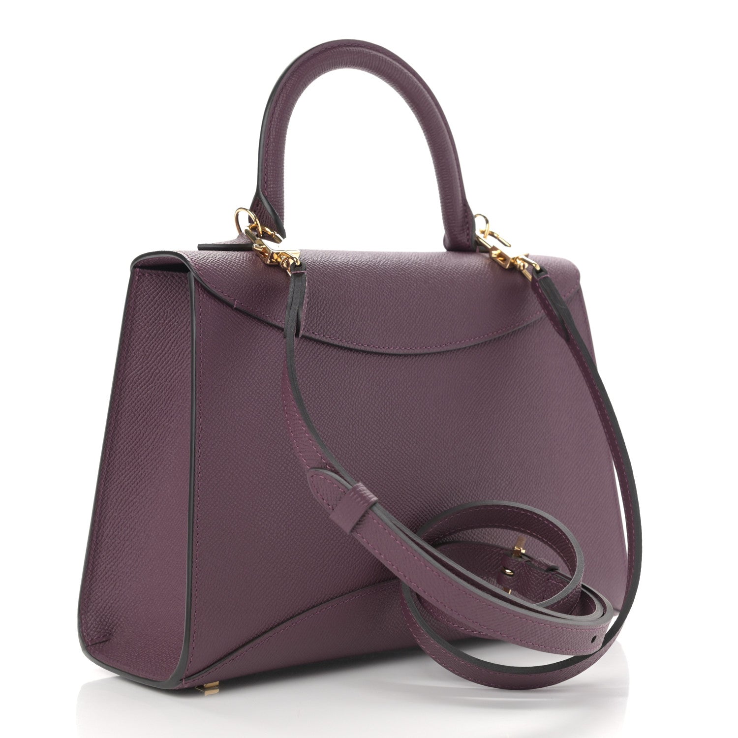 Moynat Carat Calfskin Gabrielle PM Eggplant 3 of 14