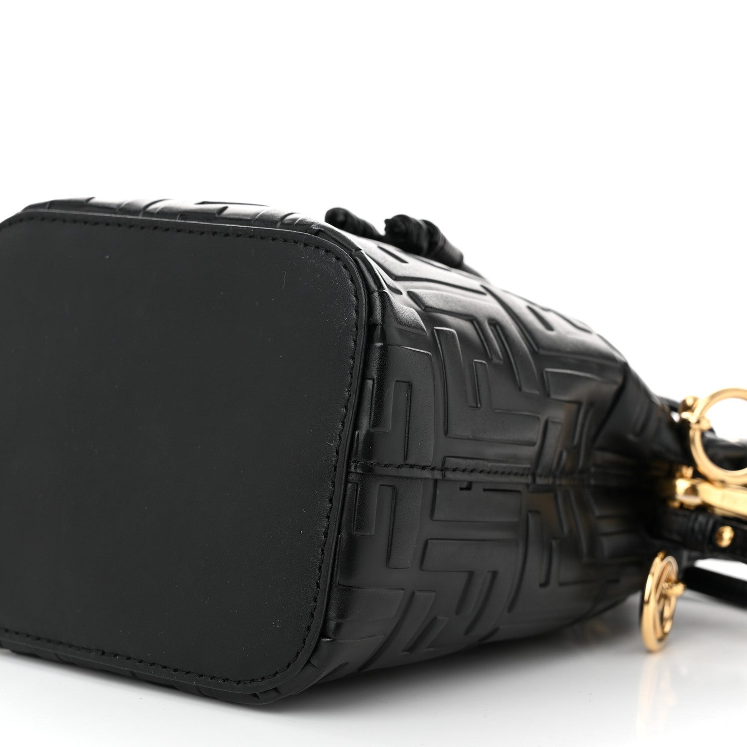 Fendi Vitello Liberty F is Fendi FF 1974 Embossed Mini Mon Tresor Bucket Bag Black 10 of 10