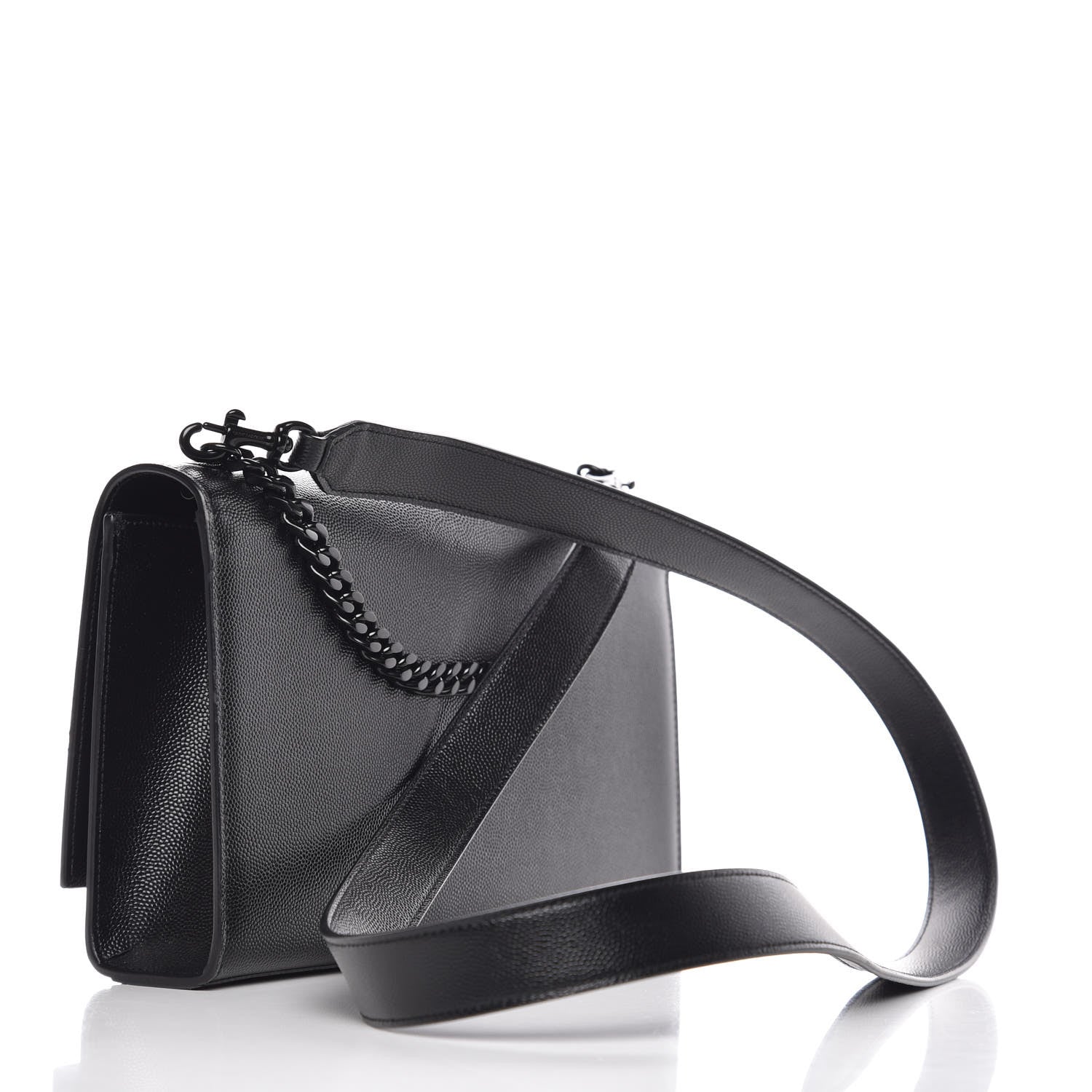 Saint Laurent Grain De Poudre Medium Classic Monogram Kate Double Handle Satchel Black 4 of 8