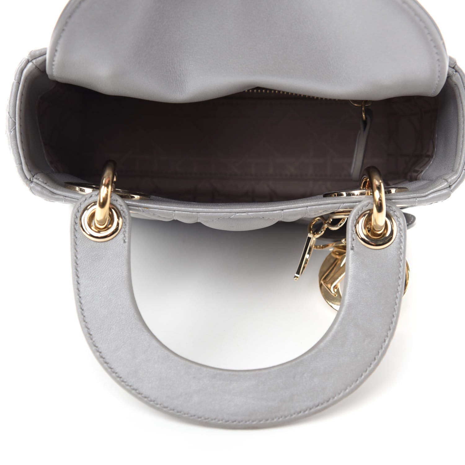 Christian Dior Lambskin Cannage Mini Lady Dior Grey 5 of 10