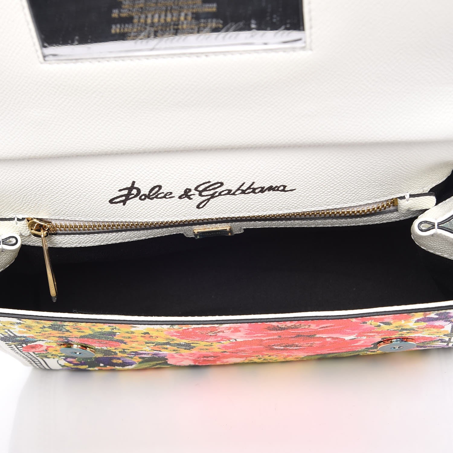 Dolce & Gabbana Dauphine Floral Print Medium Miss Sicily Satchel White 5 of 10