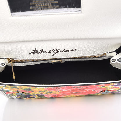Dolce & Gabbana Dauphine Floral Print Medium Miss Sicily Satchel White 5 of 10