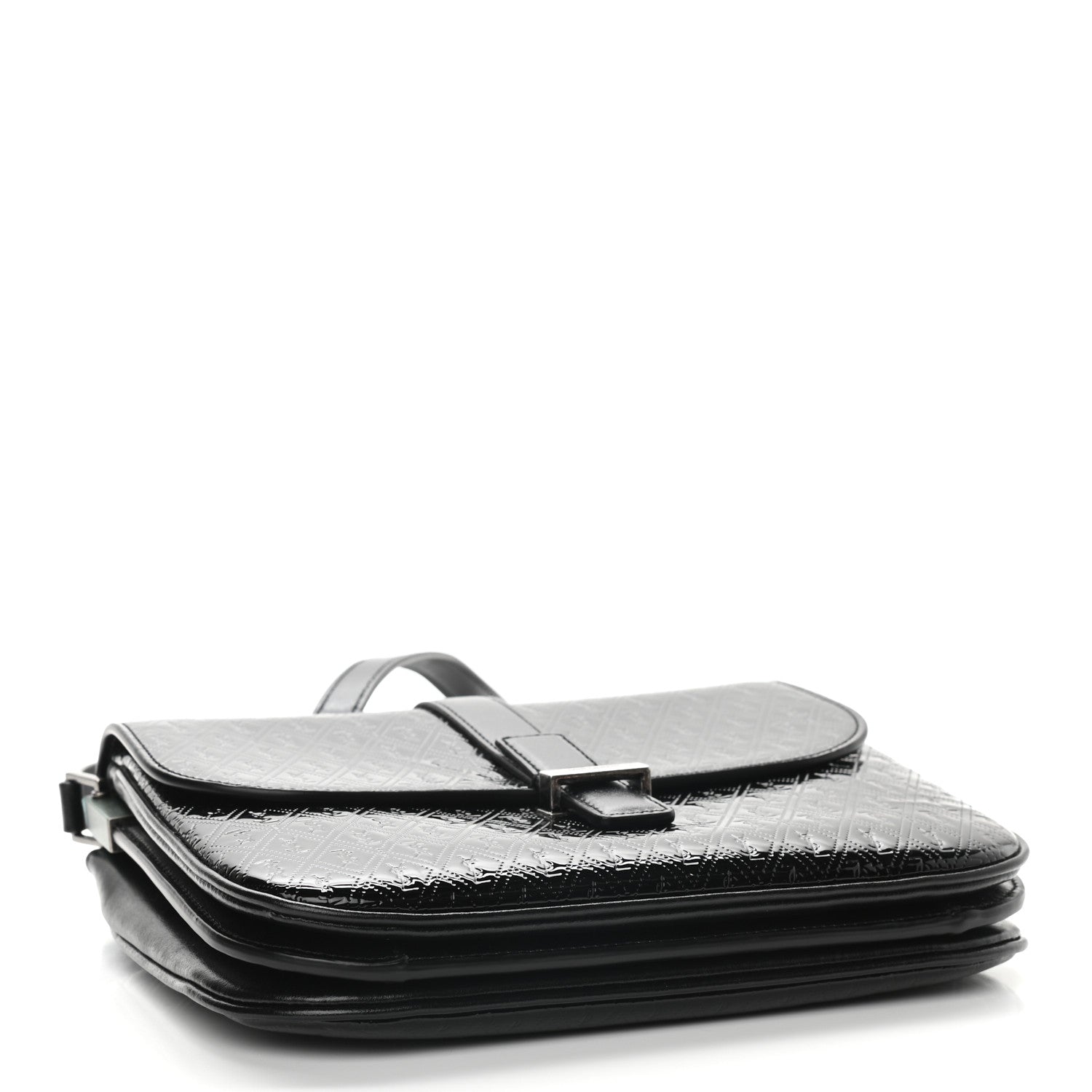 Saint Laurent Patent Embossed Small Le Monogramme Satchel Black 4 of 8