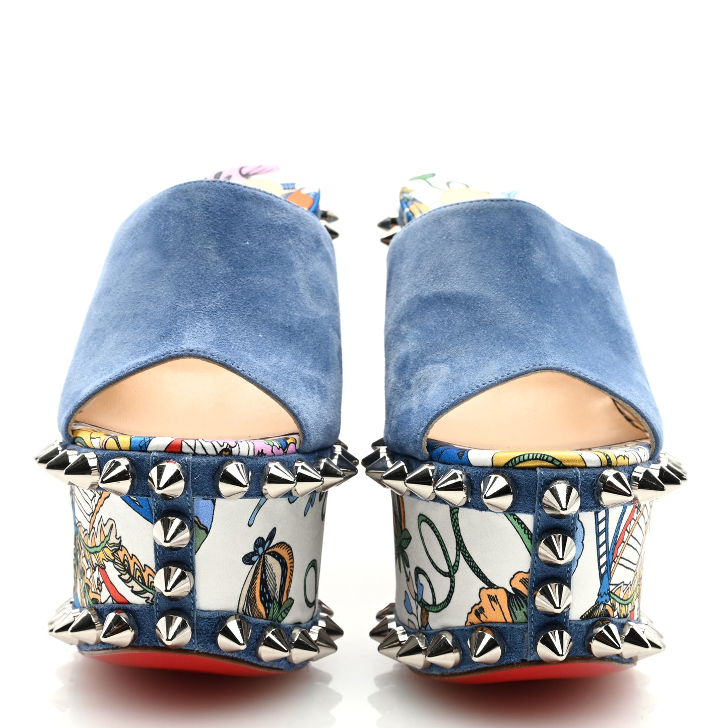 Crepe Satin Botanique Massivactic 160 Platform Sandals 36 Jeans Bianco Multicolor