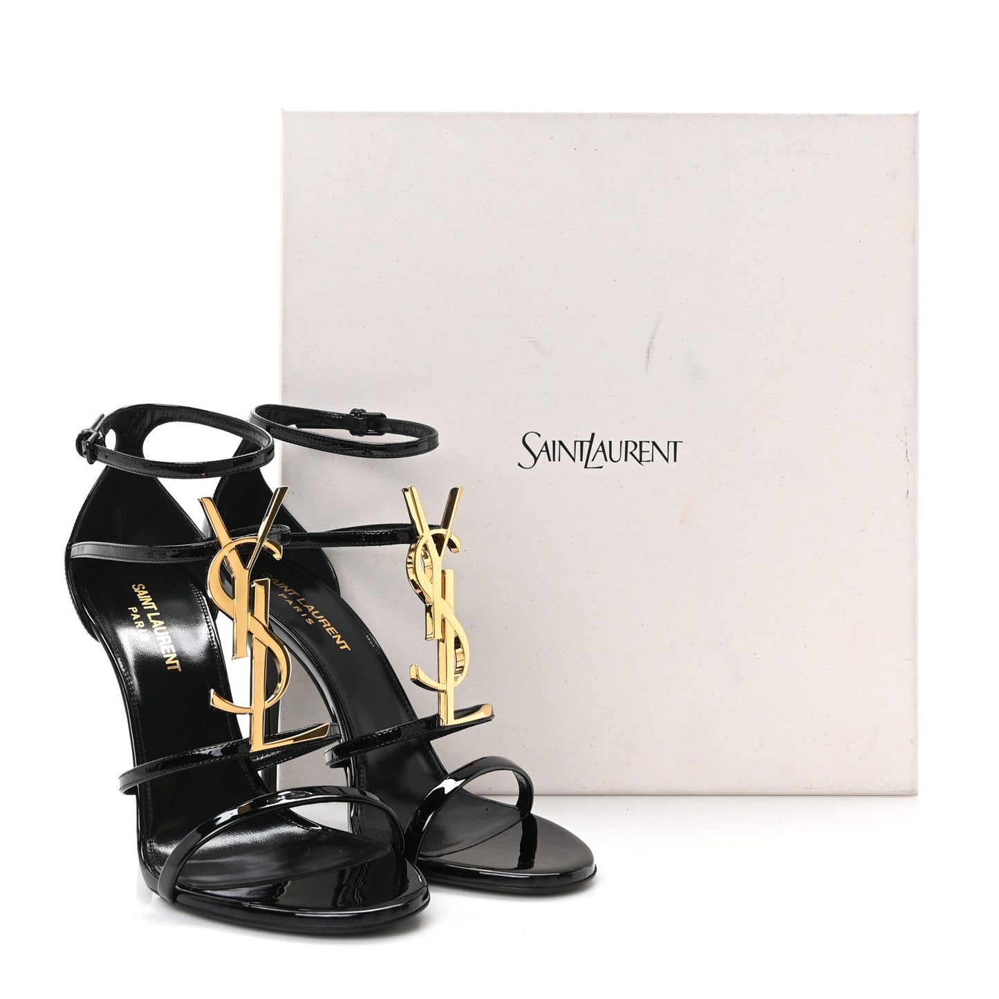 Patent Cassandra 100 Ankle Strap Sandals 38 Black