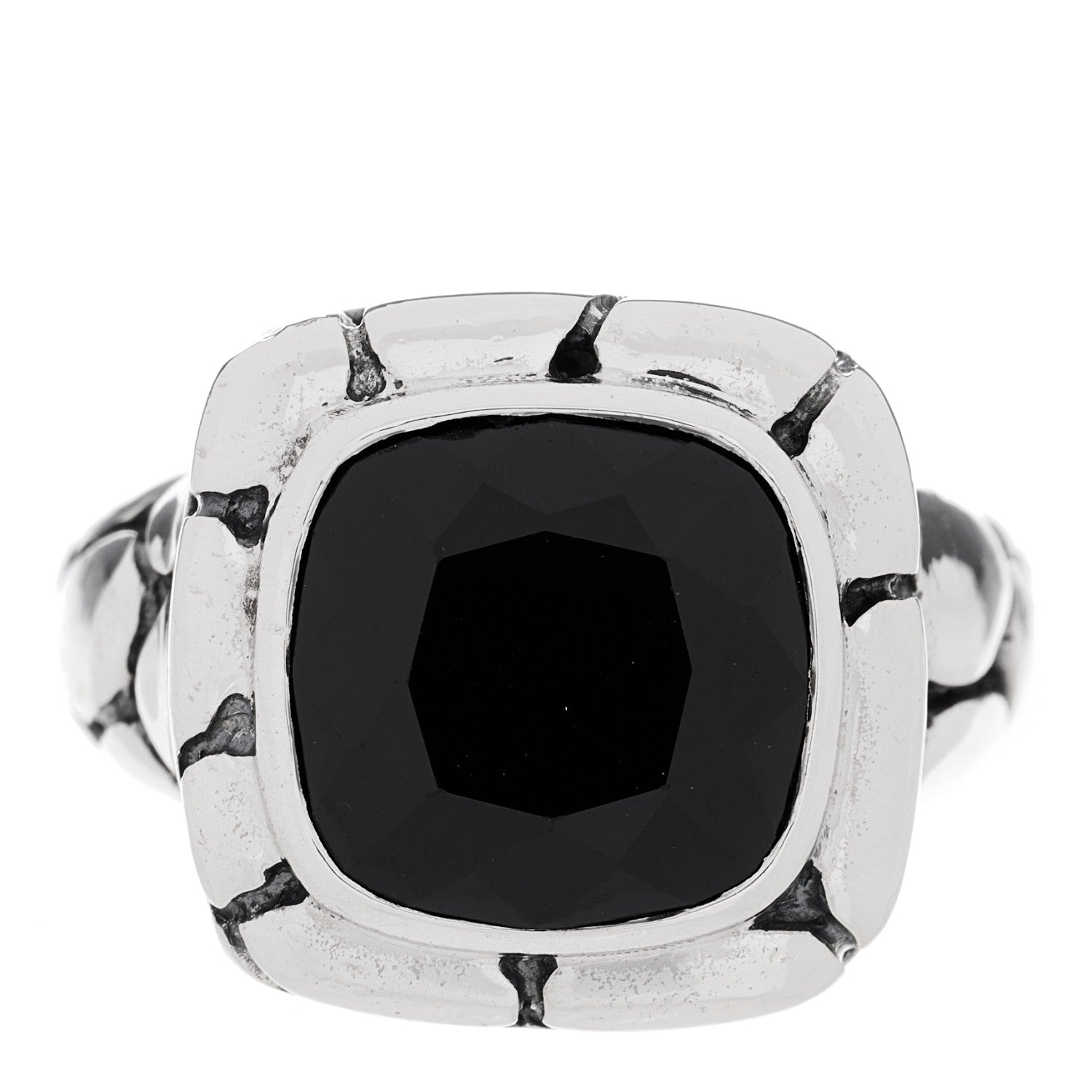 John Hardy Sterling Silver Black Onyx Kali Square Ring 54 7 1 of 4