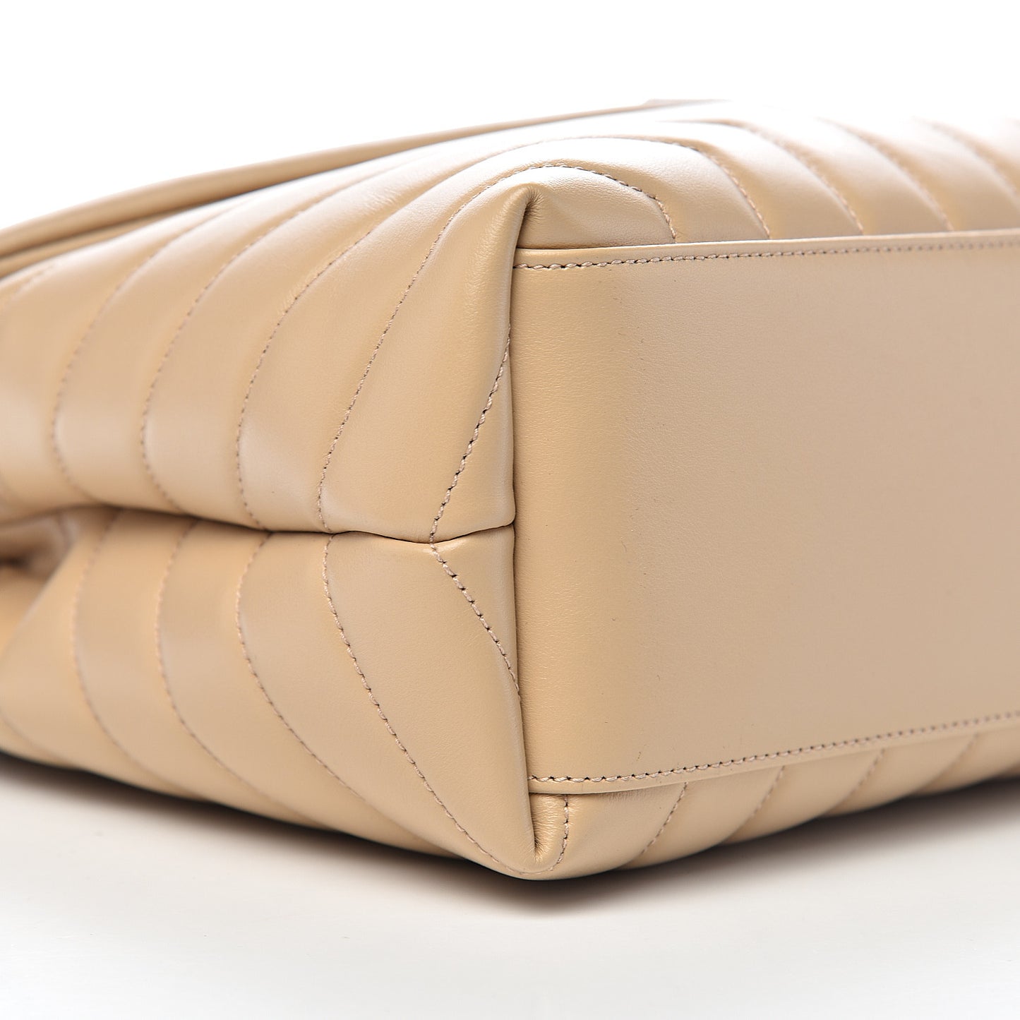 Calfskin Y Quilted Monogram Medium Loulou Chain Satchel Nude Powder