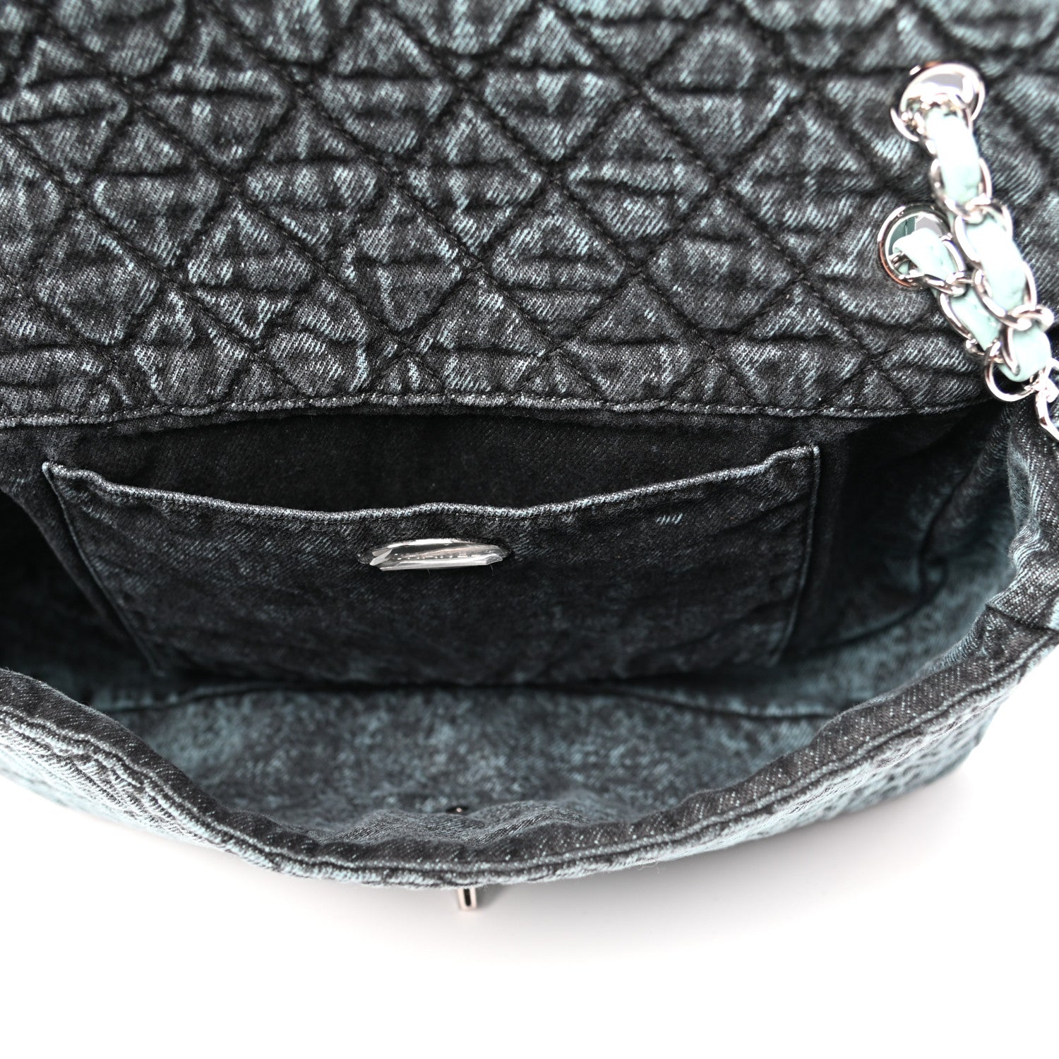 Chanel Denim Quilted Denimpression Flap Blue Black 5 of 11