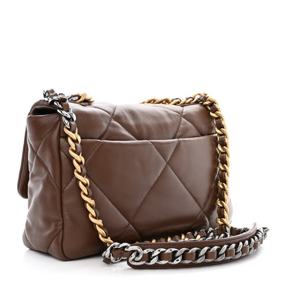 Chanel Lambskin Quilted Medium Chanel 19 Flap Dark Brown 3 of 11
