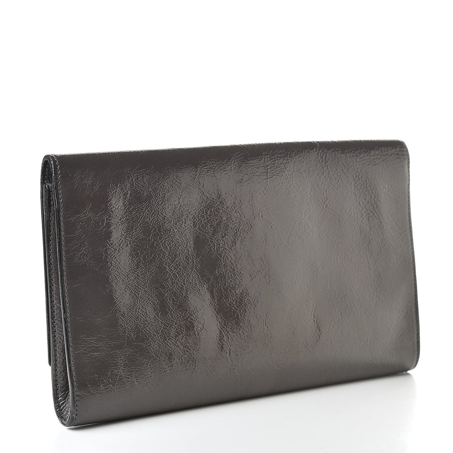 Textured Patent Monogram Large Belle De Jour Clutch Grey