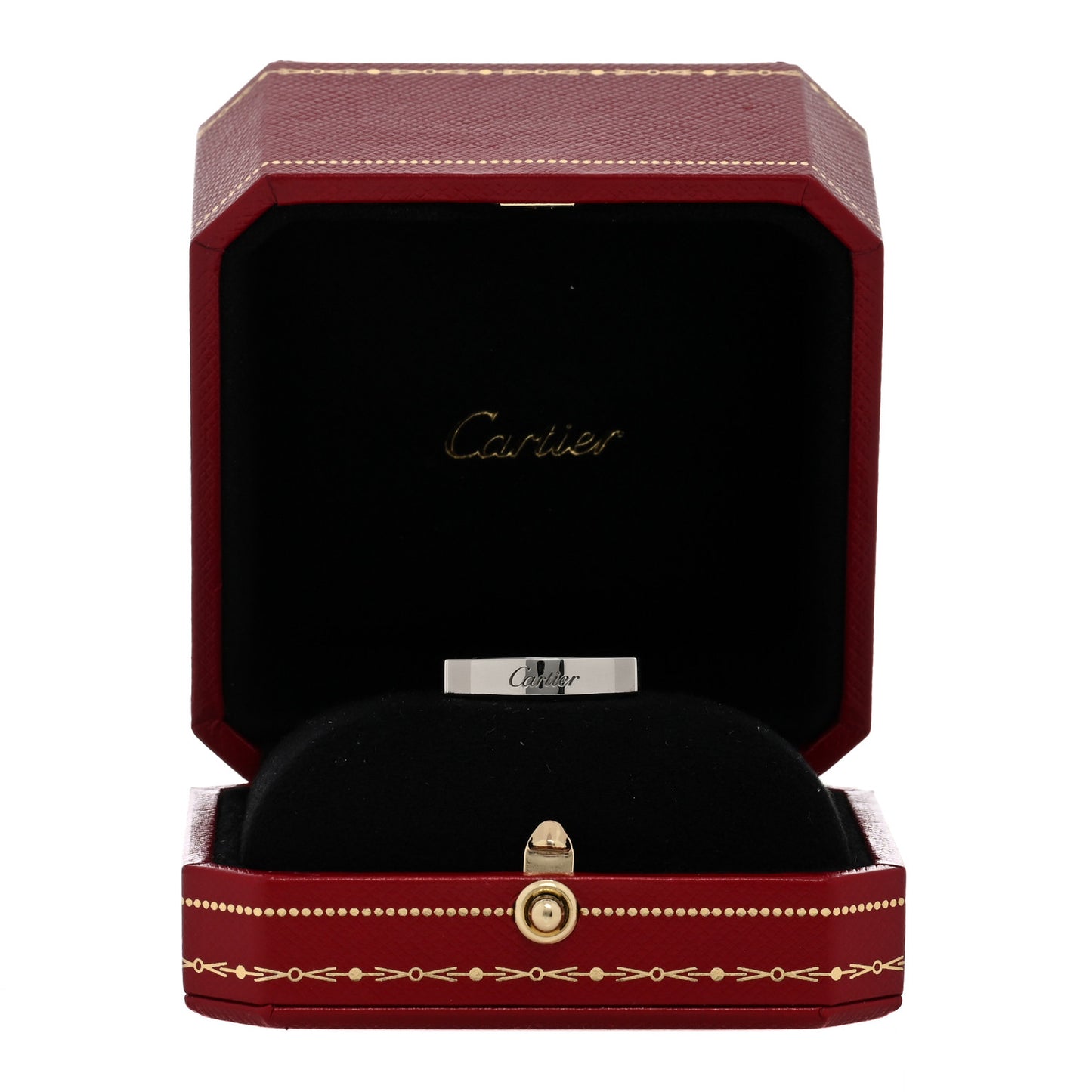 Platinum 4mm C De Cartier Wedding Band Ring 58 8.25