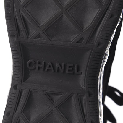Chanel Suede Calfskin Velvet Grosgrain CC Sneakers 37.5 Black 8 of 10