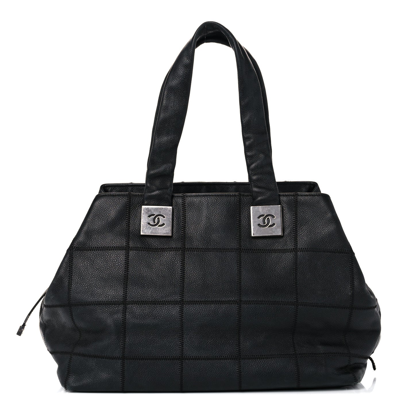 Caviar Square Stitched Tote Black