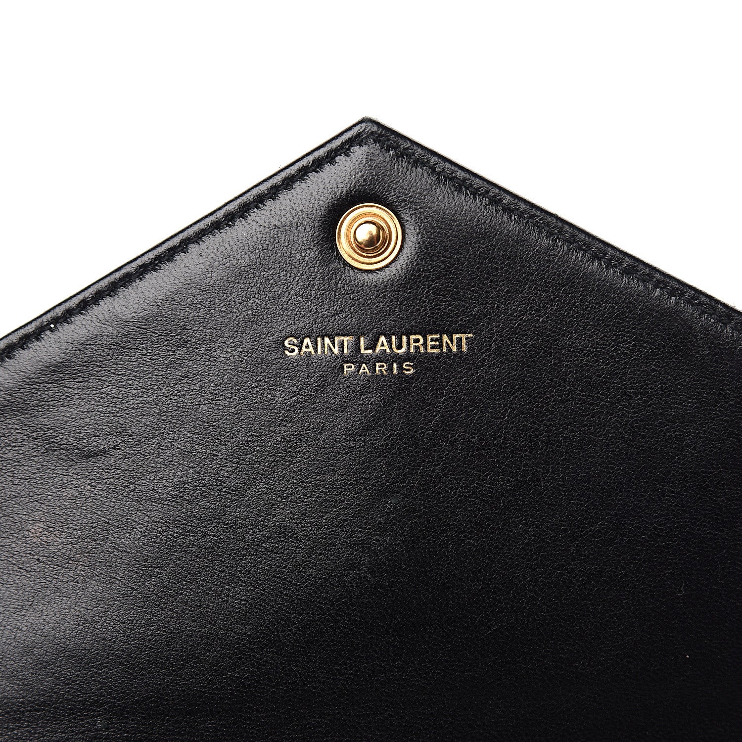 Saint Laurent Metallic Fabric Monogram Envelope Chain Wallet Anthracite 5 of 9