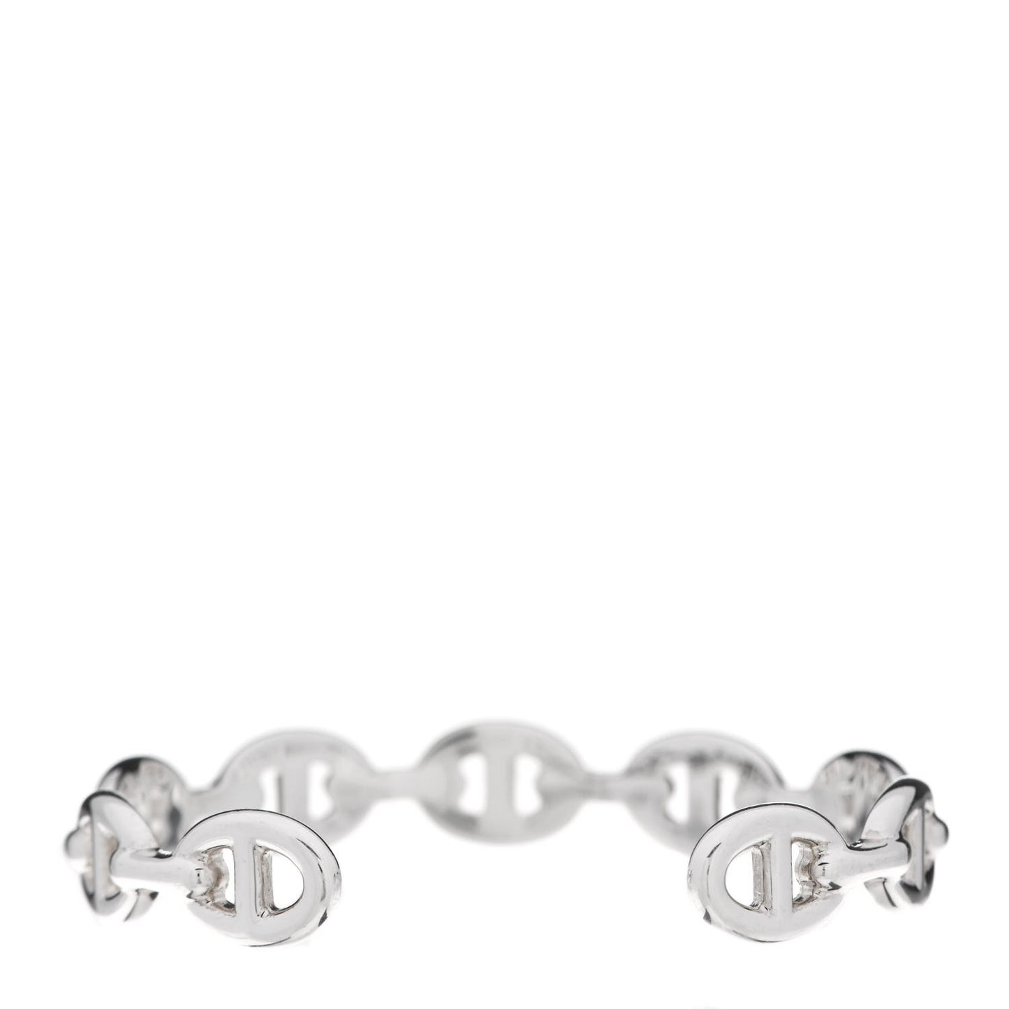 Sterling Silver MM Chaine d'Ancre Enchainee Cuff Bracelet ST
