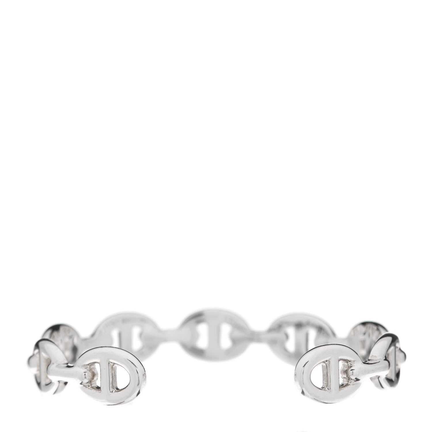 Hermes Sterling Silver MM Chaine d'Ancre Enchainee Cuff Bracelet ST 2 of 4