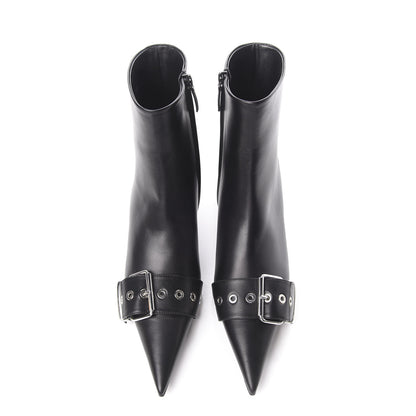 Balenciaga Shiny Calfskin 40mm Belt Booties 38.5 Black 5 of 11