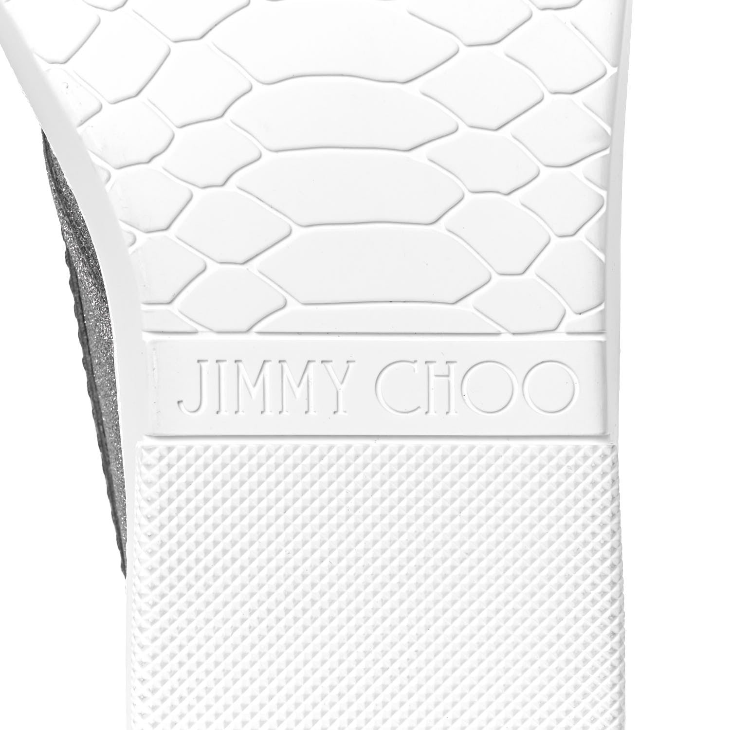 Jimmy Choo Fine Glitter Suede Mens Grove Sneakers 45 Silver 6 of 9