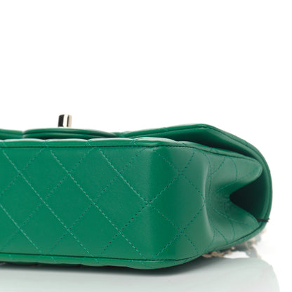 Chanel Lambskin Quilted Mini Top Handle Rectangular Flap Green 10 of 11