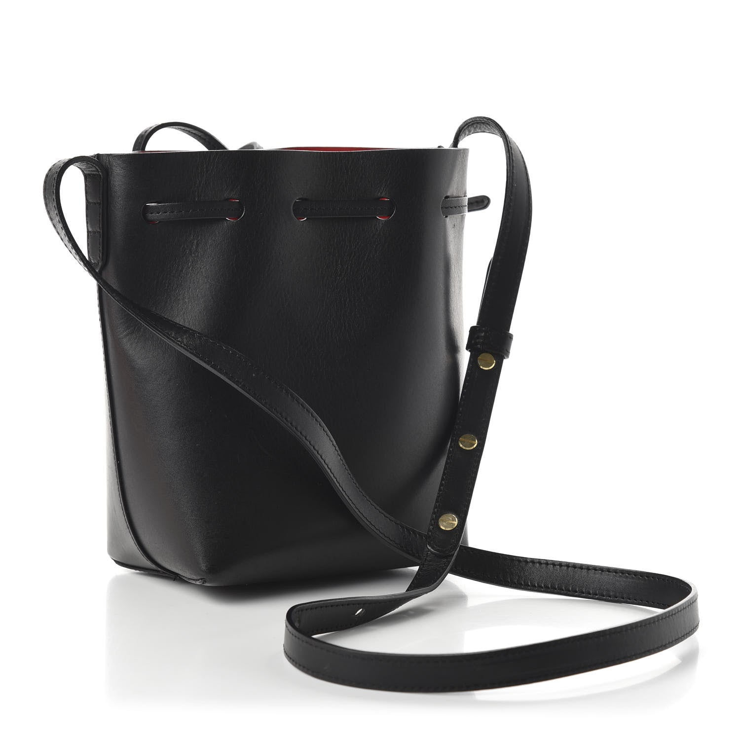 Mansur Gavriel Vegetable Tanned Calfskin Mini Mini Bucket Bag Black Flamma 3 of 10