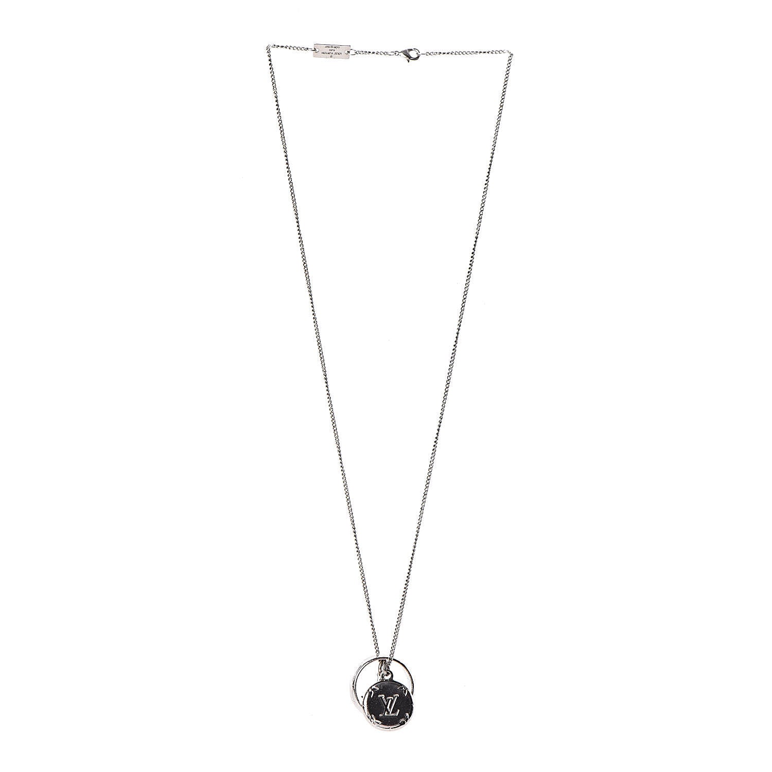 Louis Vuitton Zamac Palladium Monogram Charms Necklace Silver 3 of 6