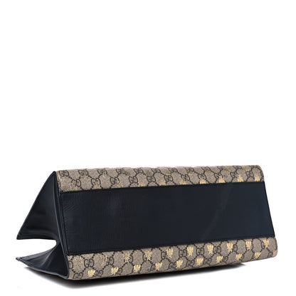 Gucci GG Supreme Monogram Bees Medium Padlock Tote Beige Oro Black 3 of 13