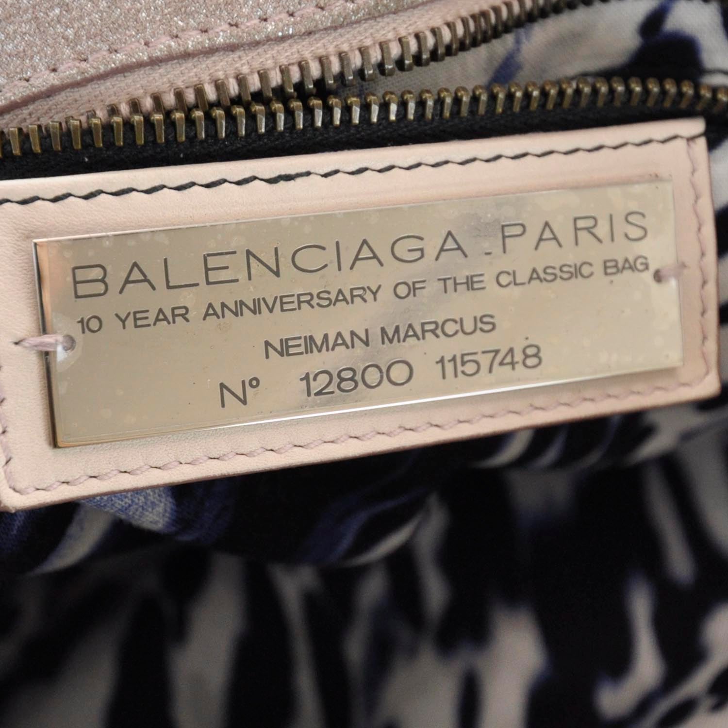 Balenciaga Metallic Craquele Calfskin Classic Hardware City Bois de Rose 7 of 9