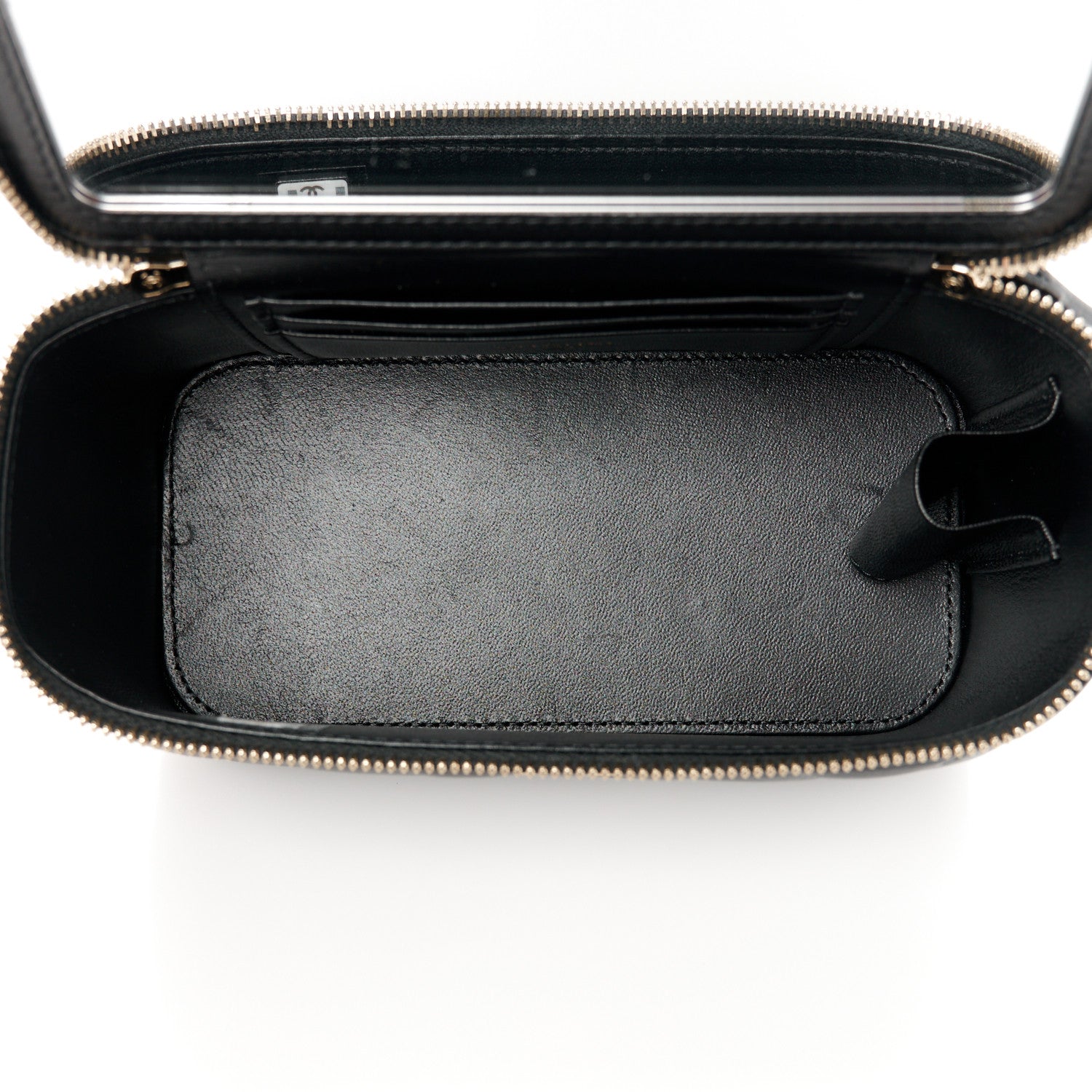 Chanel Lambskin Quilted Metal Small Top Handle Vanity Case With Chain Black 5 of 13