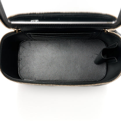 Chanel Lambskin Quilted Metal Small Top Handle Vanity Case With Chain Black 5 of 13