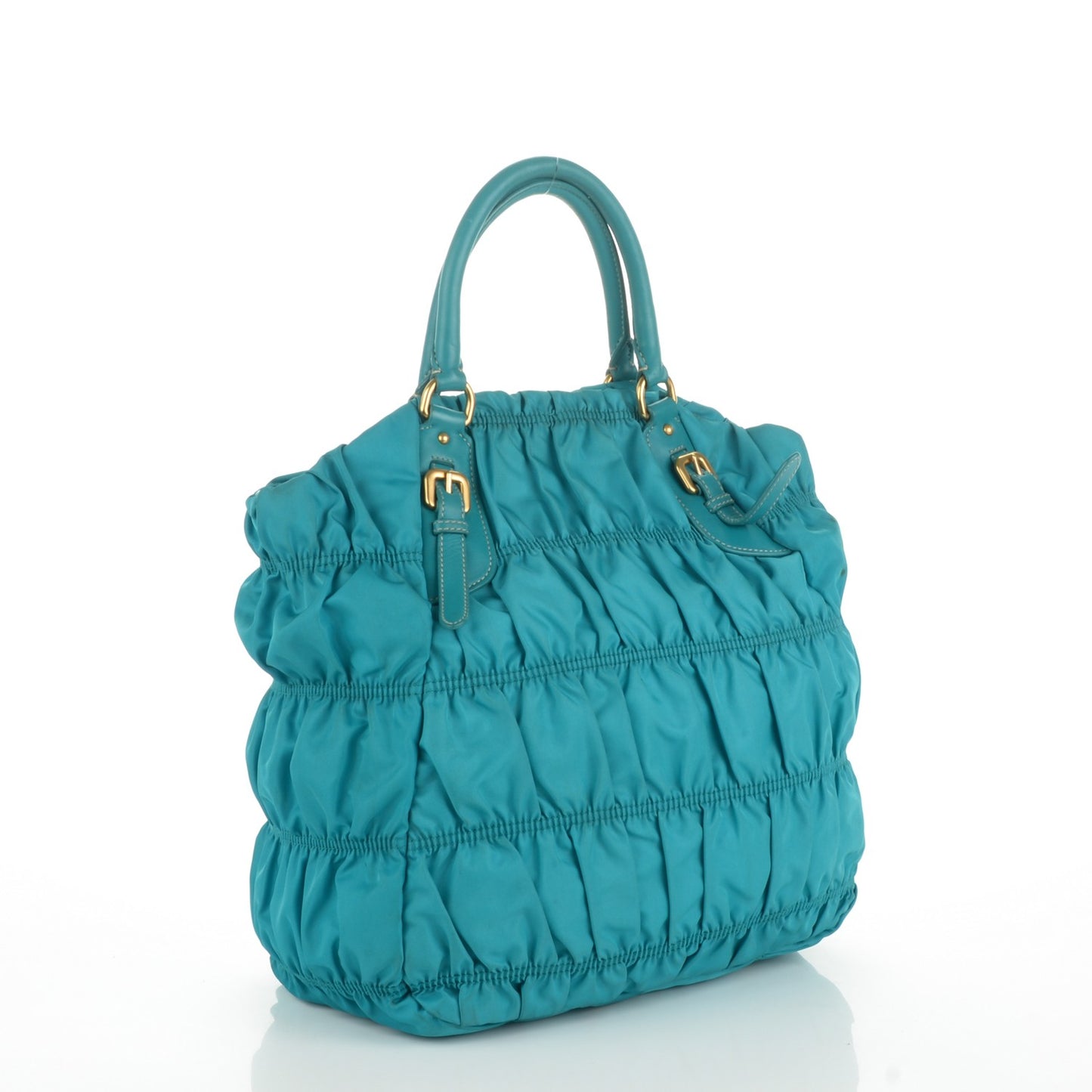 Tessuto Nylon Gaufre Tote Turchese