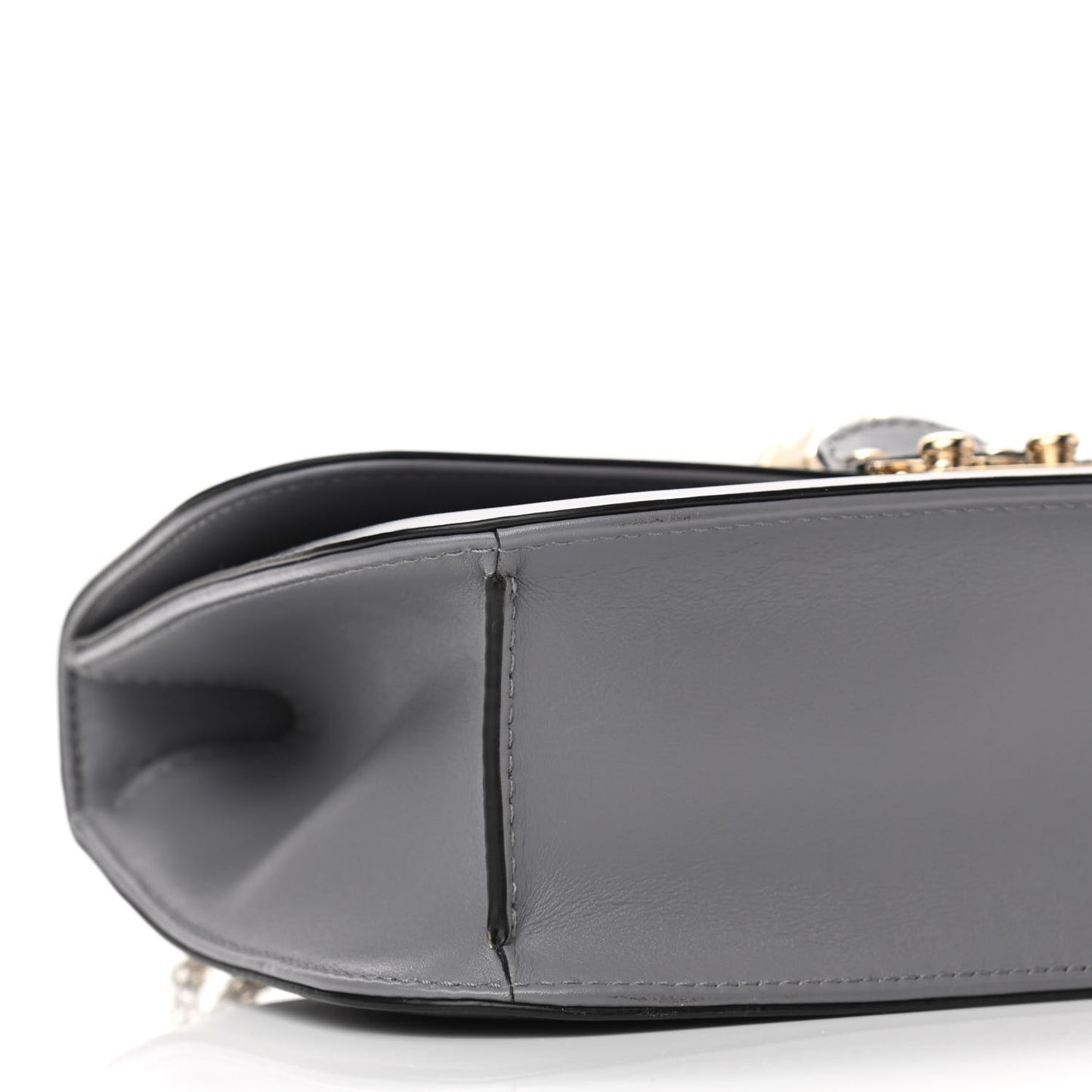Vitello Medium Glam Lock Rockstud Flap London Stone