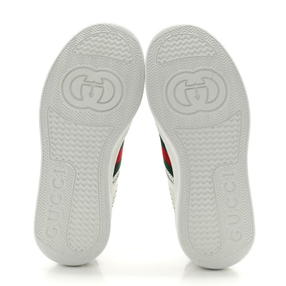 Gucci Calfskin Web Perforated Womens Platform 55mm Sneakers 37 White Bright Splash 5 of 8