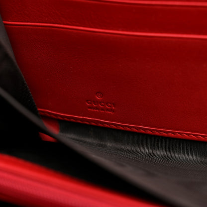 Gucci Calfskin Bamboo Round Zip Long Wallet Red 6 of 9