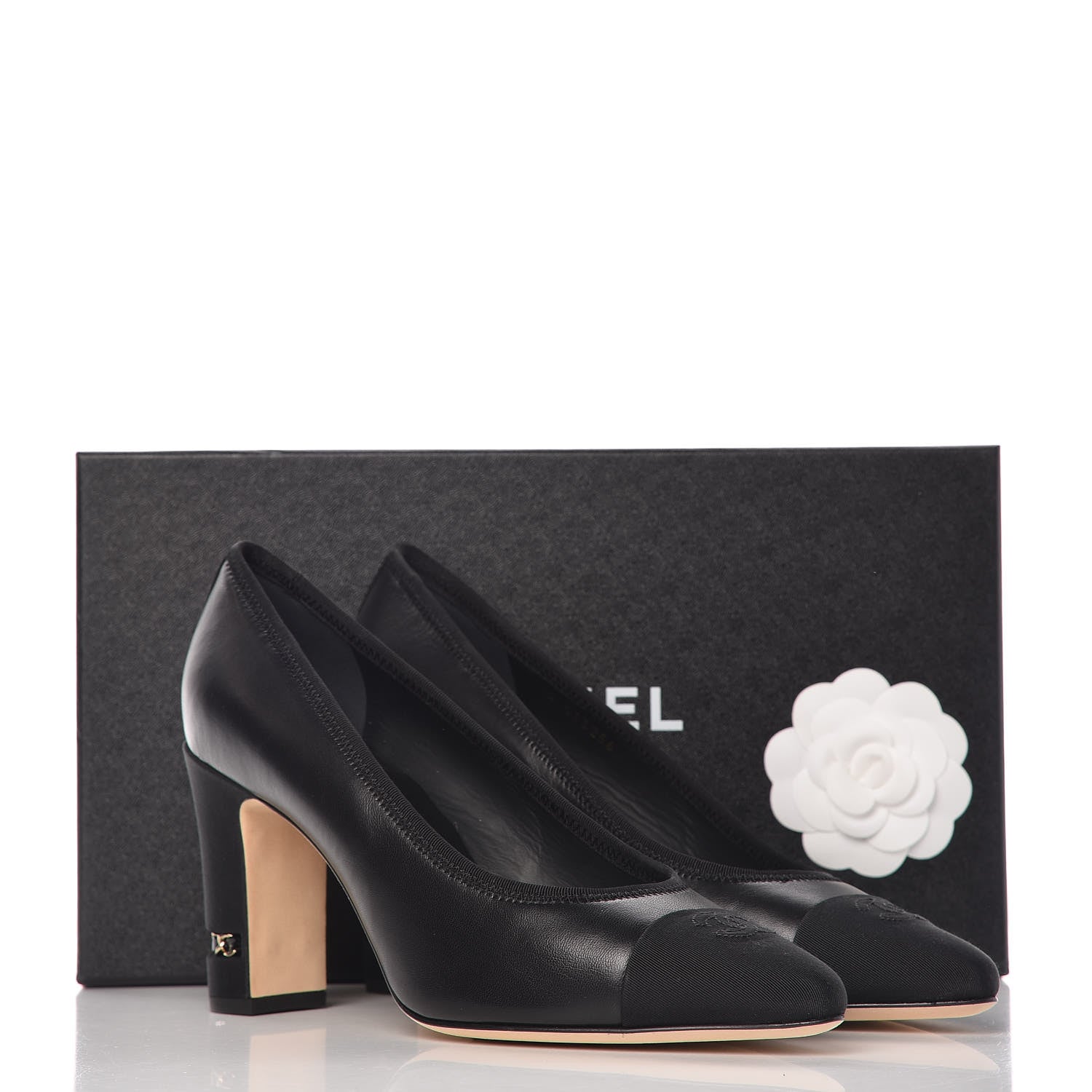 Chanel Lambskin Grosgrain Chain Pumps 42 Black 9 of 9