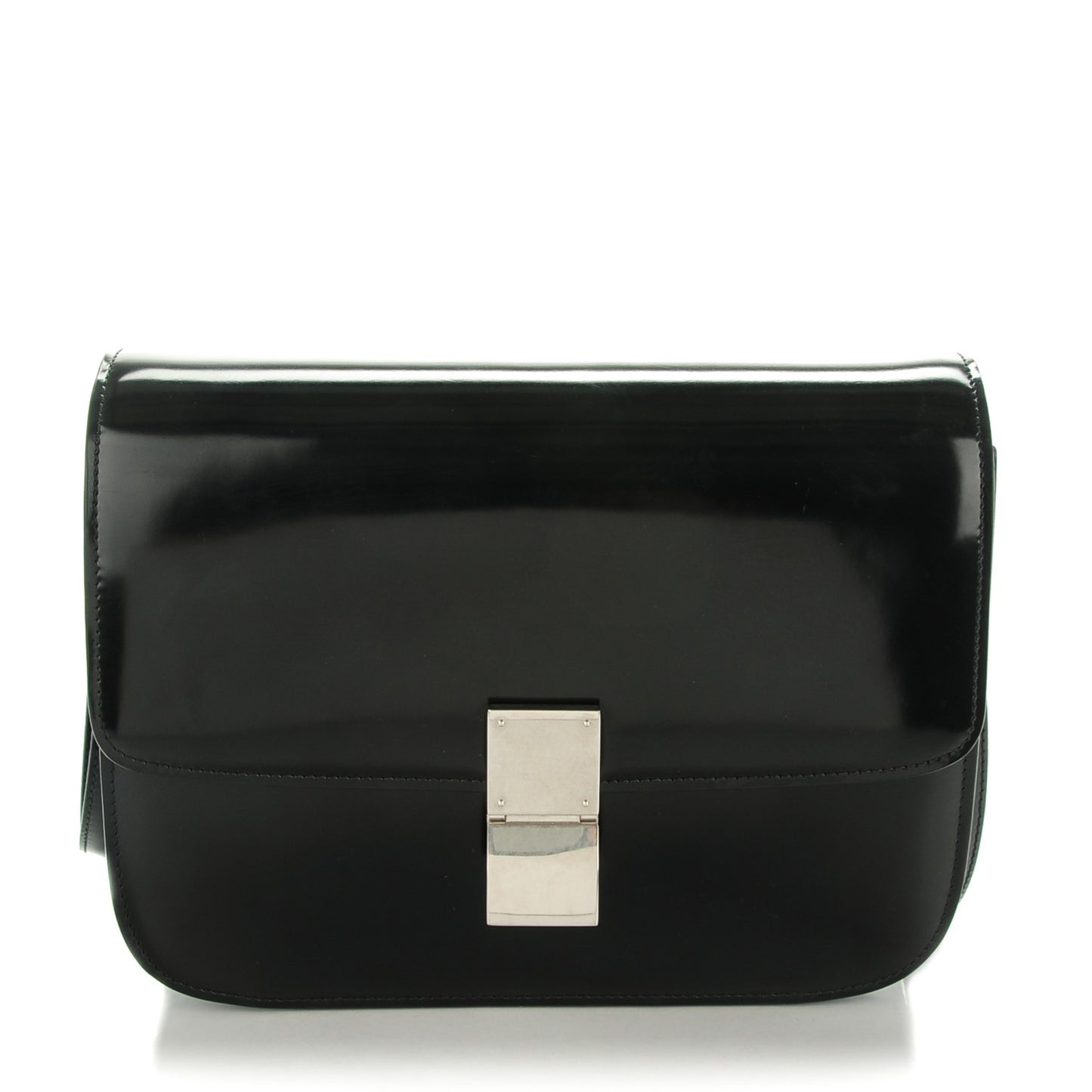 Spazzolato Calfskin Classic Box Medium Flap Black