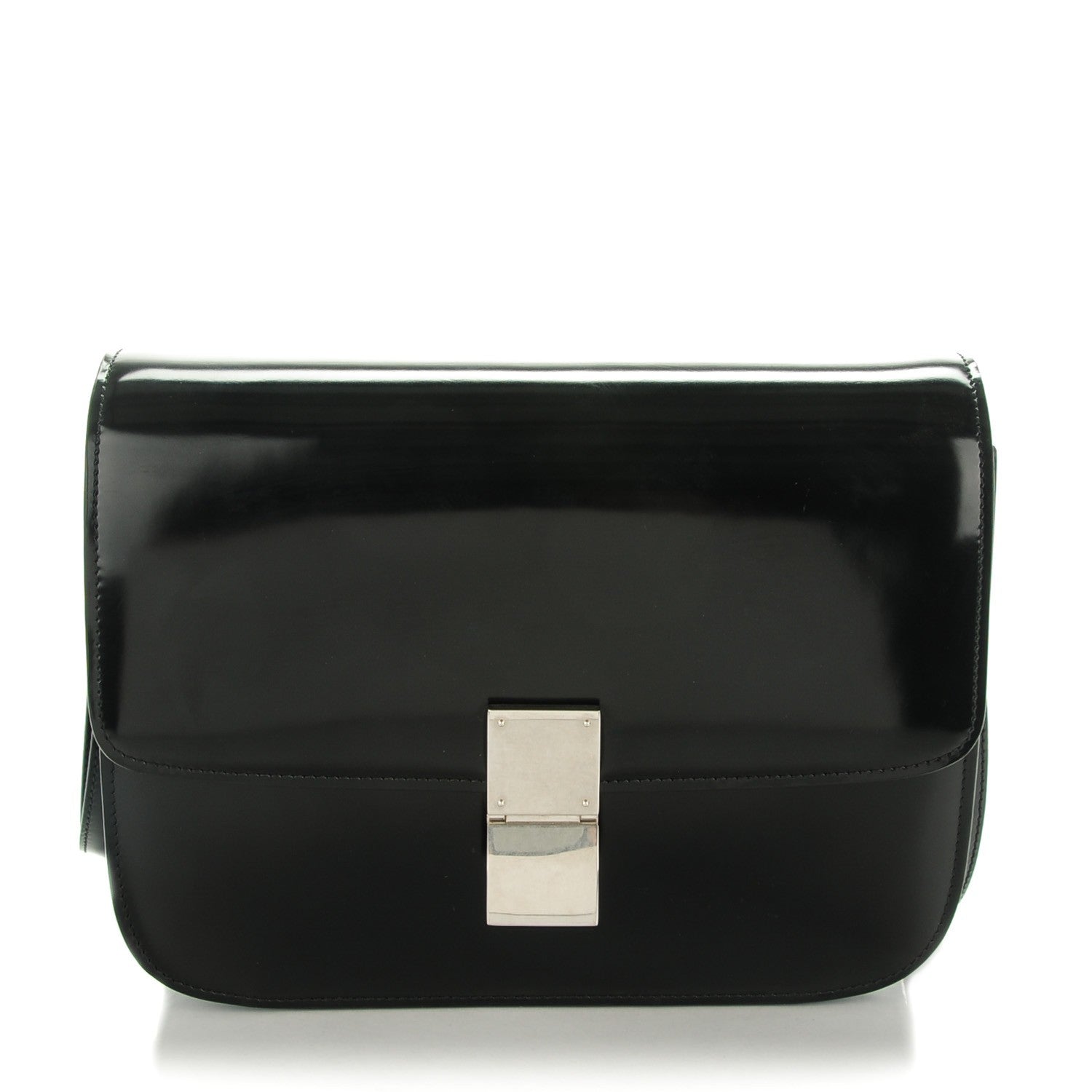 Celine Spazzolato Calfskin Classic Box Medium Flap Black 1 of 7