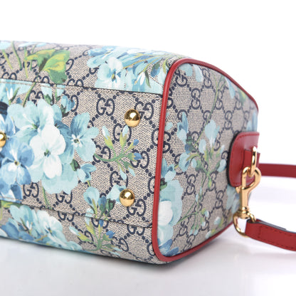 Gucci GG Supreme Monogram Blooms Small Boston Beige Blue Navy Hibiscus Red 9 of 9