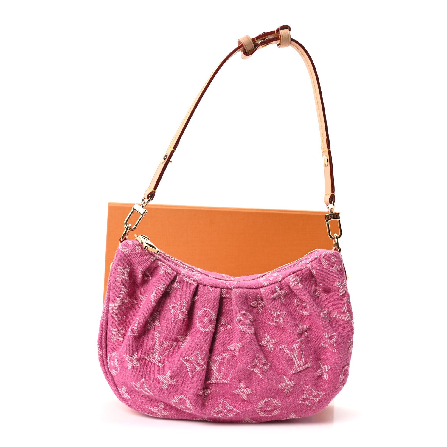 Louis Vuitton Monogram Denim Pochette Valley Fuchsia 10 of 10