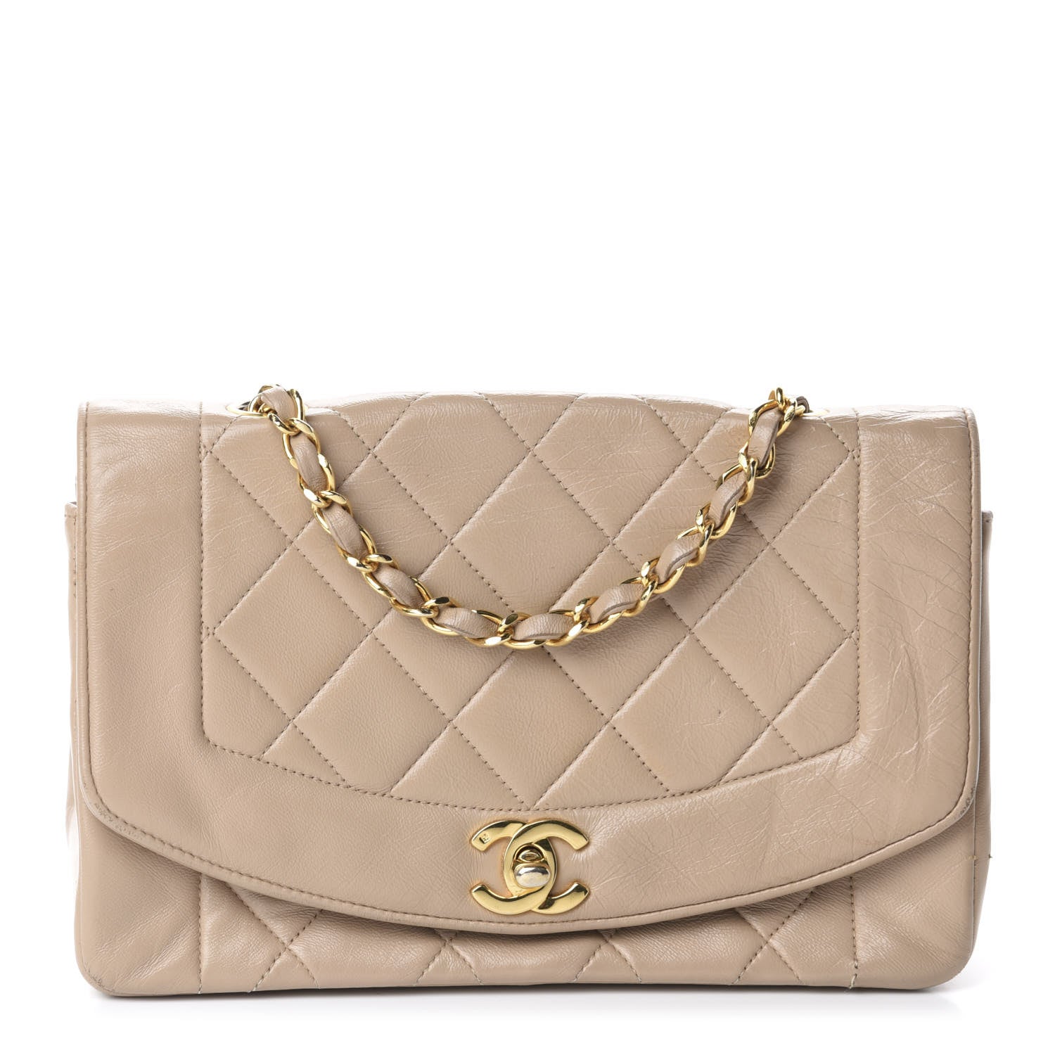 Chanel Lambskin Quilted Small Single Flap Beige 1 of 20