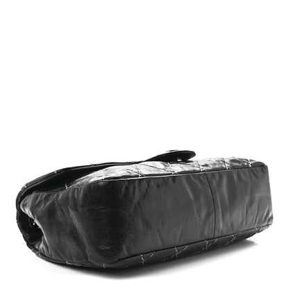 Chanel Glazed Goatskin Double Contrast Stitch Flap Black 3 of 10