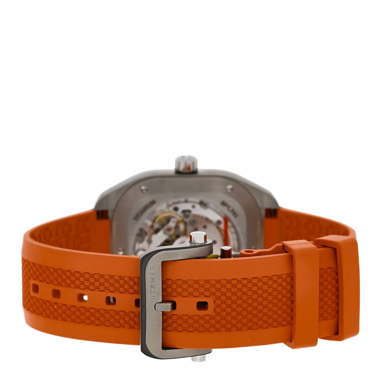 Hermes Titanium Rubber 39mm H08 Automatic Watch Orange 3 of 5