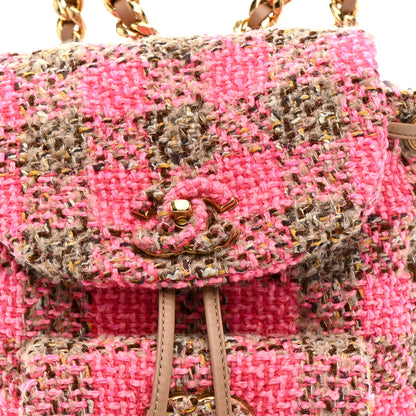 Chanel Wool Tweed Elegant Backpack Pink Brown 8 of 13