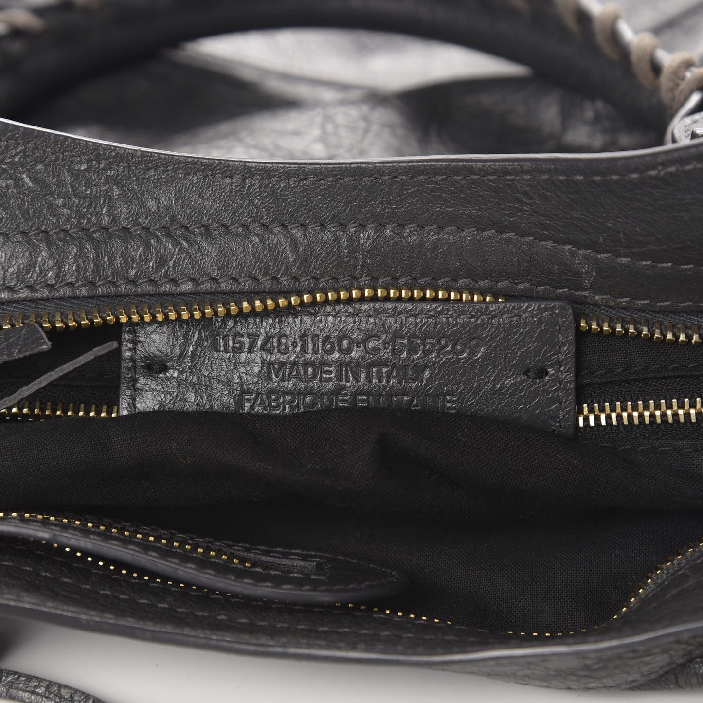 Agneau Classic Gold Hardware City Gris Fossile Anthracite